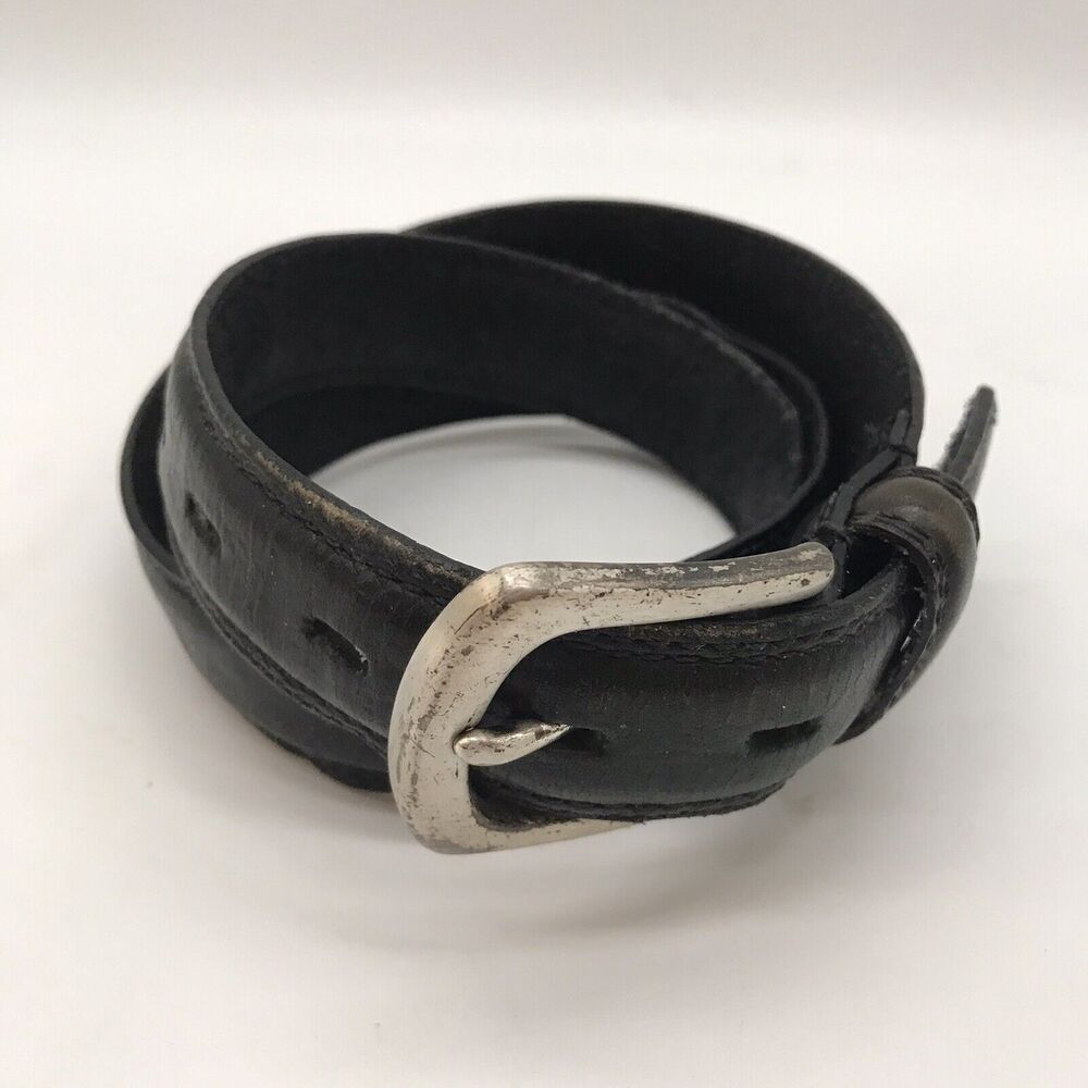 Dockers Black Genuine Cowhide Leather 1 1/8" Belt with Silver Buckle Men's 38 - Picture 2 of 7